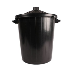 Waste bin black 80l incl. lid