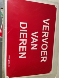 [GP2193] Waarschuwingsbord 30x20cm ‘Vervoer van dieren’